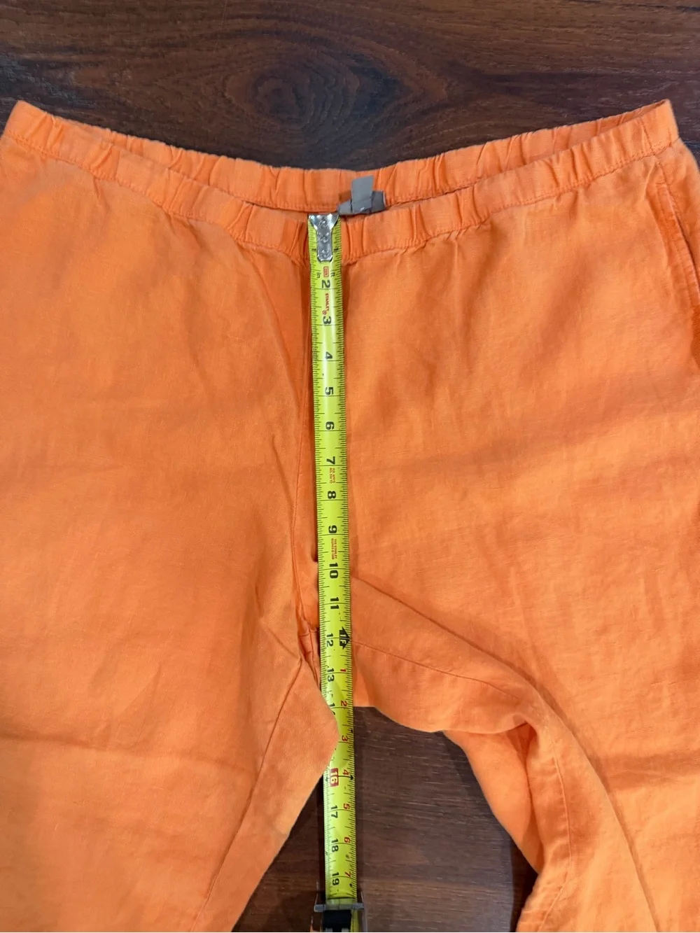 J Jill 100% linen wide leg crop pants pull-on Orange Sz XL